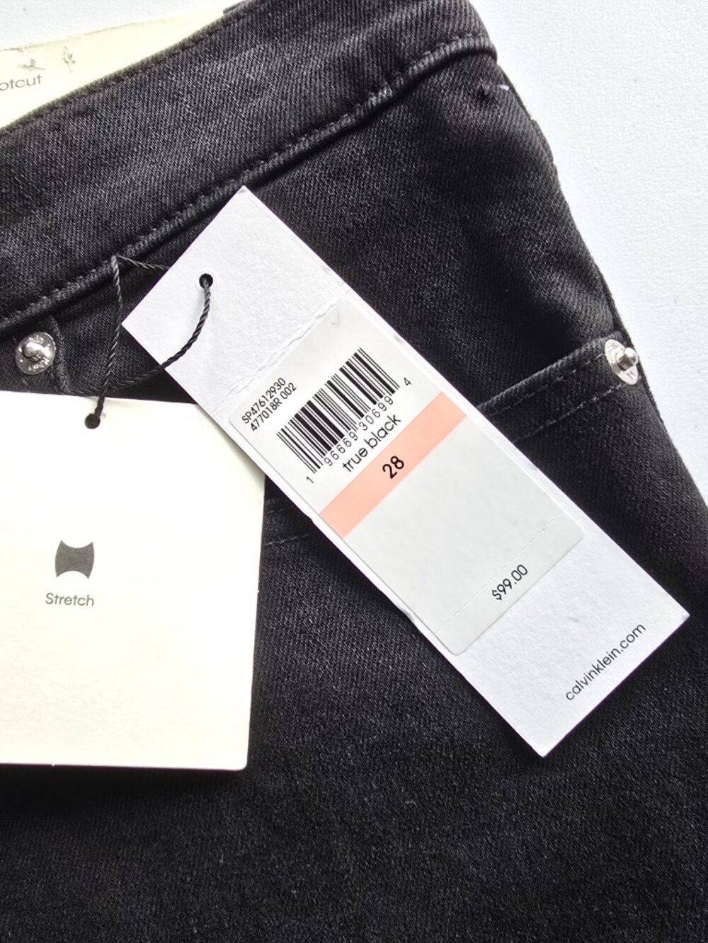 Calvin Klein High Rise Bootcut Jeans 28 Black NWT - Picture 9 of 9